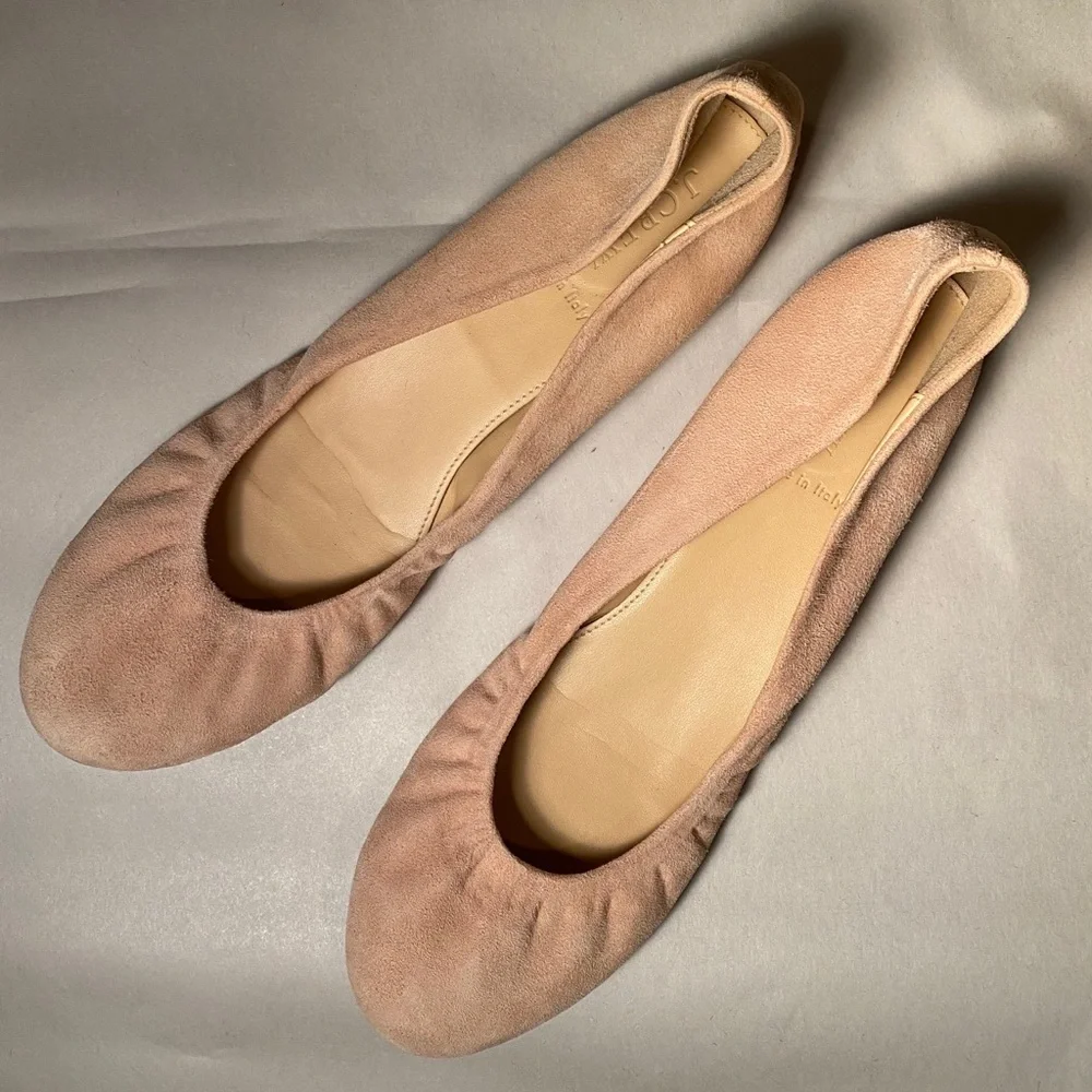 Pretty J Crew light pink suede Cece ballet flats, sz 10 - Picture 8 of 8